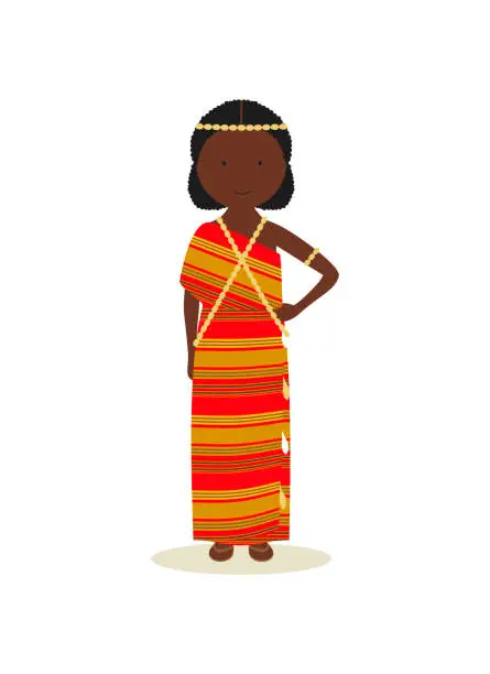 Vector illustration of Somalian traditional clothing for women