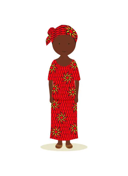 Vector illustration of Togolese traditional clothing for women