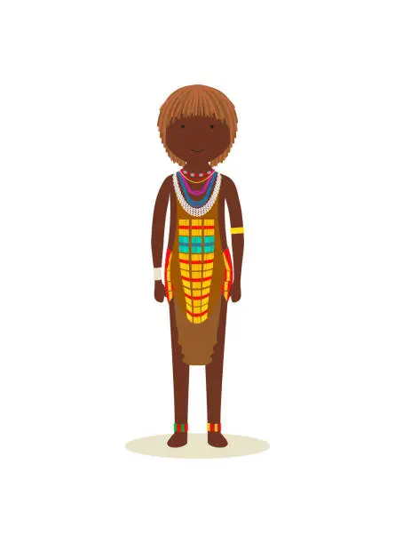 Vector illustration of Ethiopian traditional clothing for women