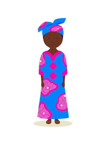 Vector illustration of Senegalese traditional clothing for women