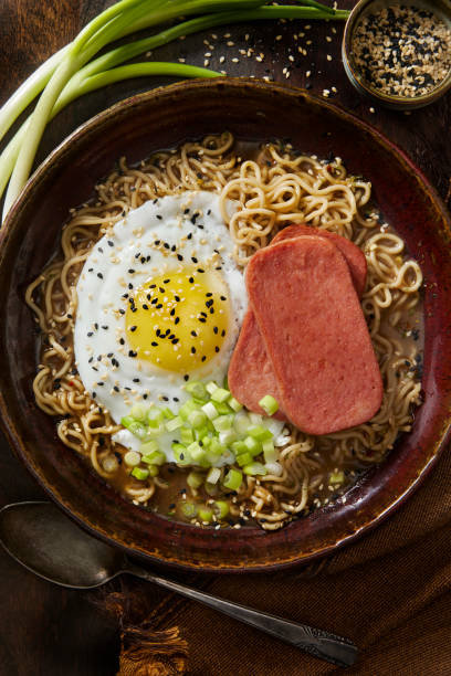 istock Japanese Style Breakfast with Fried Spiced Ham 1326287973