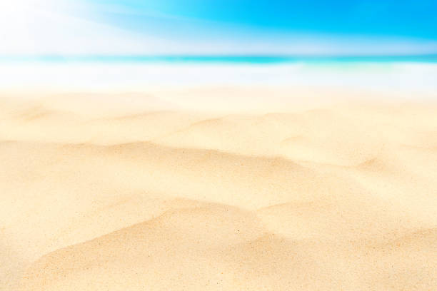 istock Copy space blur tropical beach with bokeh sun light wave on blue sky and white cloud abstract background. 1326288952
