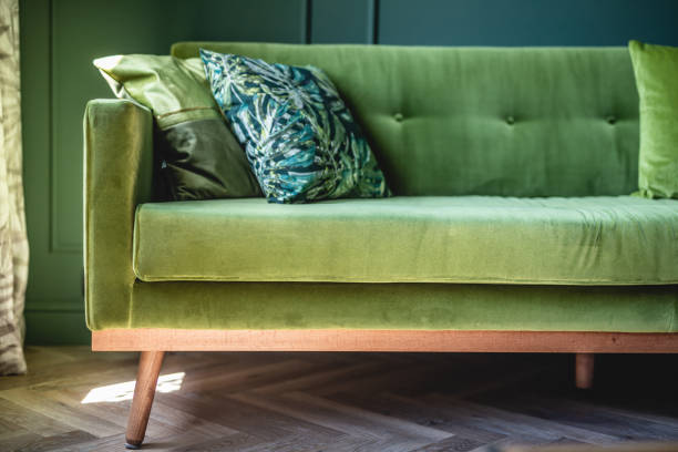 istock Green sofa in elegant apartment. Home staging 1326292505