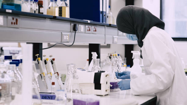 istock Shot of a female scientist surveying her samples 1326292729