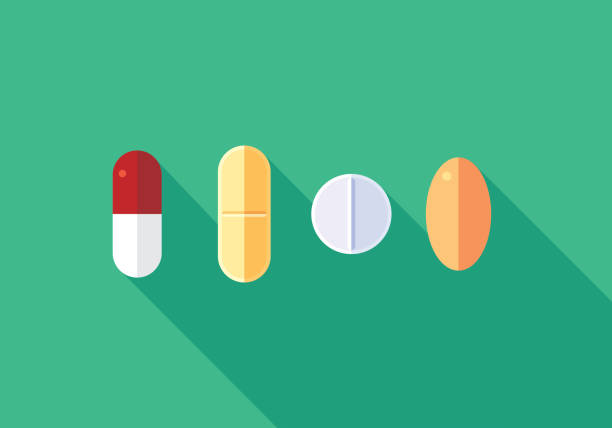 таблетки - painkiller pill capsule birth control pill stock illustrations