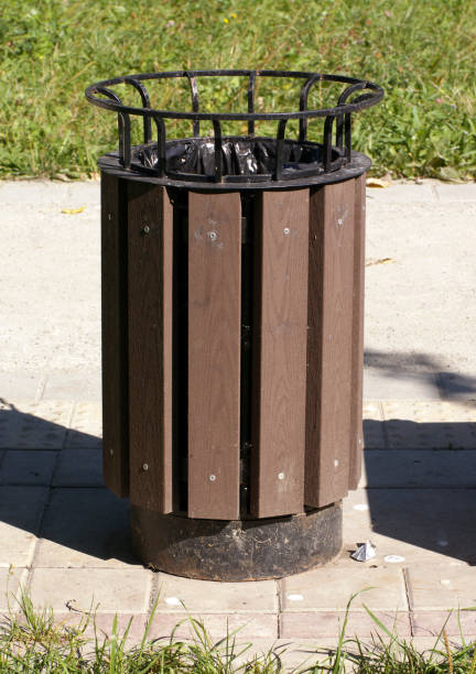 istock Dustbin in Park at dry sunny summer day 1326301736