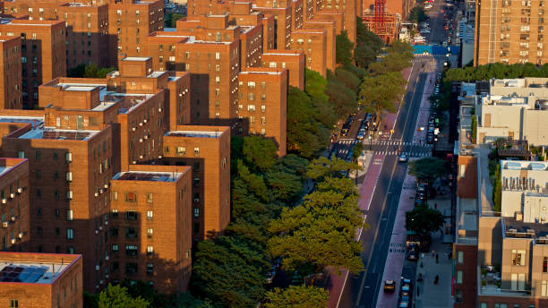 istock 14th St, Manhattan at Dusk - Aerial Shot 1326302226