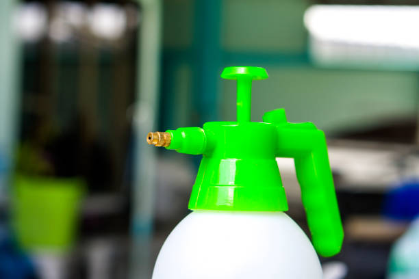 istock Injector foggy green plastic water spray bottle. 1326302963
