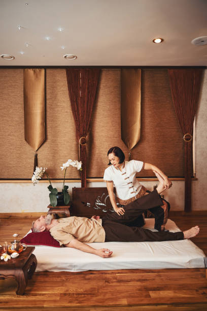 istock Calm grizzled man visiting oriental therapy centre 1326305190