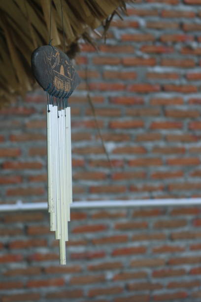 istock Hanging wind chime from Bali with place for text. 1326307933