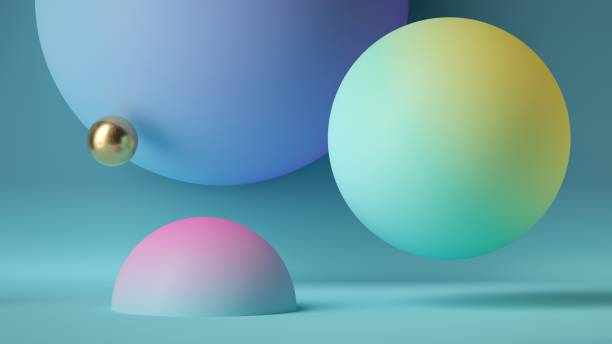 istock 3d render, abstract modern minimal background with colorful pink blue yellow pastel balls spheres bubbles and balloons 1326313468