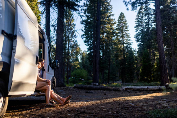 istock Young Couple Van Life in Wilderness 1326316089