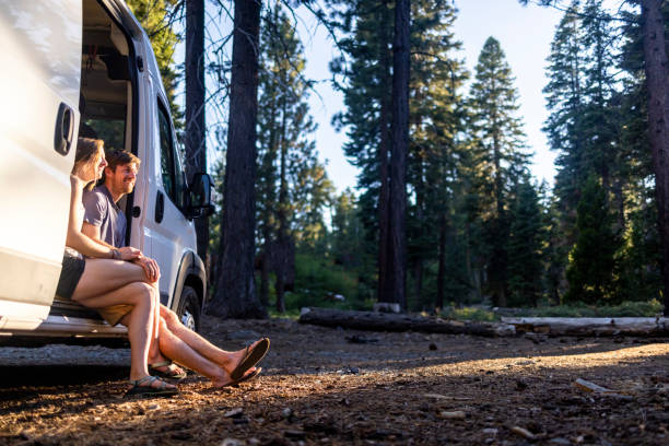istock Young Couple Van Life in Wilderness 1326316115