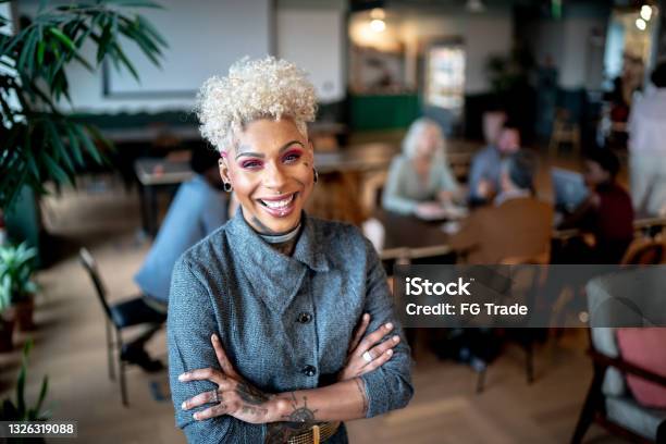 Portrait Of A Businesswoman At Work Stock Photo - Download Image Now - LGBTQIA People, LGBTQIA Culture, Business