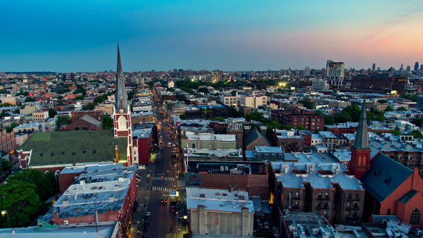 istock Manhattan Avenue in Greenpoint, Brooklyn at Twilight 1326326911