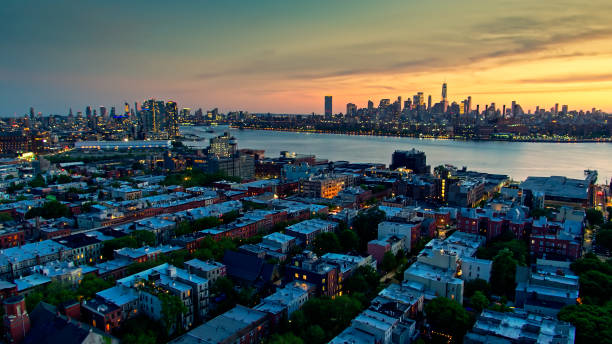 istock Brooklyn Streets at Dusk From the Air 1326326975