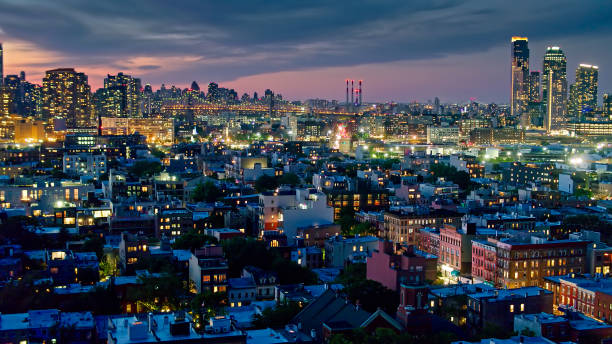 istock Greenpoint, Brooklyn at Night with Queens Beyond - Aerial 1326327000