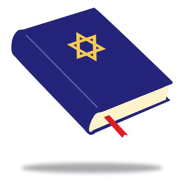 Vector illustration of Blue Prayer Book With Star Of David