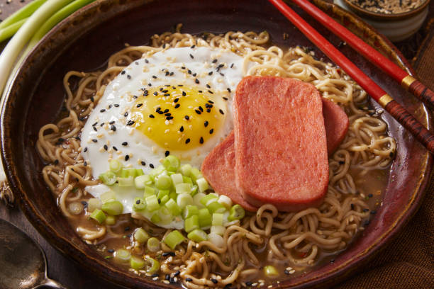 istock Japanese Style Breakfast with Fried Spiced Ham 1326334293