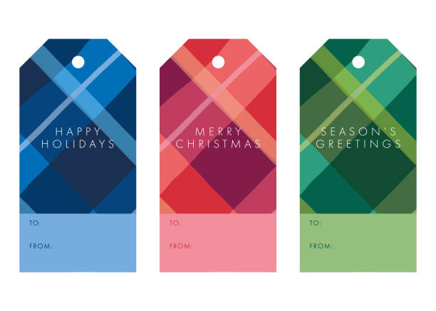 クリスマスと新年のギフトタグのコレクション。 - wrapping gift christmas wrapping paper点のイラスト素材／クリップアート素材／マンガ素材／アイコン素材
