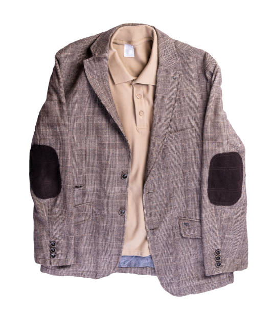 istock Jacket with buttons and a T-shirt with a collar and buttons isolated on a white background. 1326335981