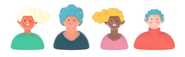 istock 3D Bright people portraits set 1326338777