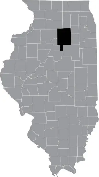 Vector illustration of Location map of the LaSalle County of Illinois, USA