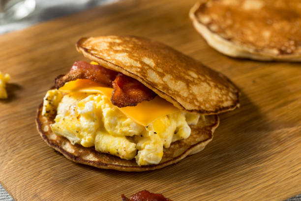 istock Homemade Pancake Breakfast Egg Sandwich 1326348399