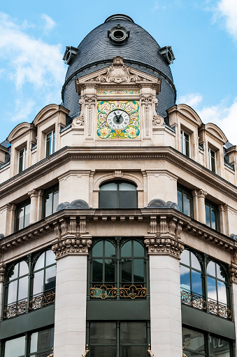 Paris, the clock of the gare de Lyon, train station in the center