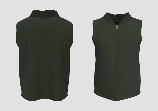 istock Blank sweater vest mockup in front and back views 1326350870