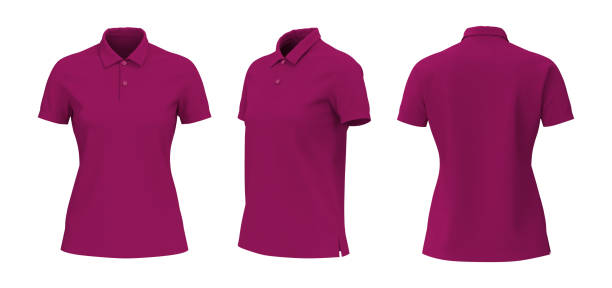 istock Blank collared shirt mockup in front, side and back views 1326352195