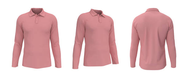 istock Blank collared t-shirt mockup in front, side and back views 1326352207