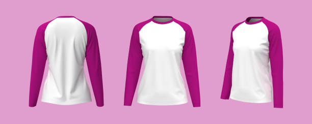 istock Long-sleeve raglan t-shirt mockup 1326352231