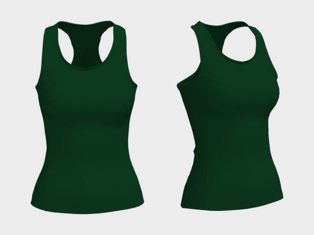 istock Blank sleeveless t-shirt mockup in front, and side views 1326352272