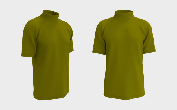istock Short-sleeve turtleneck shirt mockup 1326353209