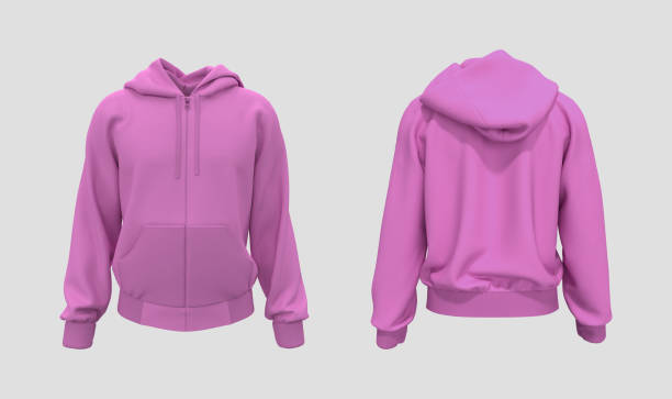 istock Blank hooded sweatshirt mockup with zipper in front and back views 1326353230