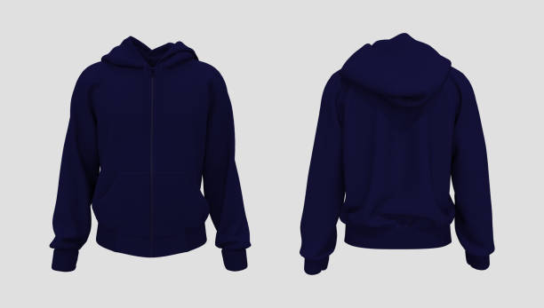 istock Blank hooded sweatshirt mockup with zipper in front and back views 1326353261