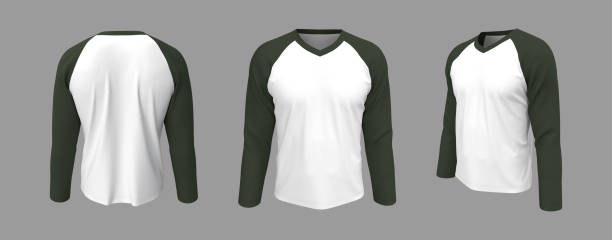 istock Long-sleeve raglan t-shirt mockup 1326354033