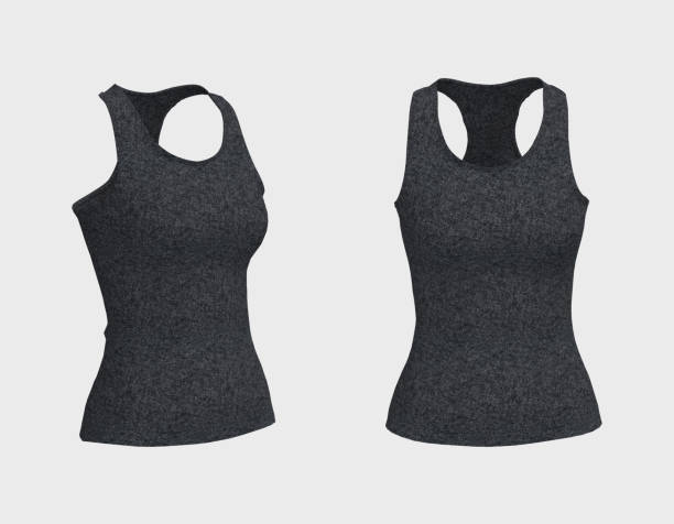istock Blank tank top mockup in front and side views 1326354102