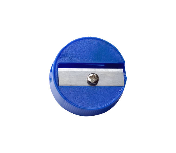 istock Top view blue sharpener  pencil close up isolated on white background , clipping path 1326367751