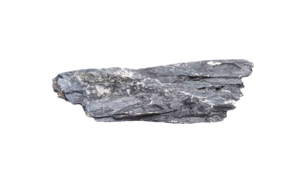 istock Close up slate stone or Metamorphic rocks  isolated on white background , clipping path 1326369605