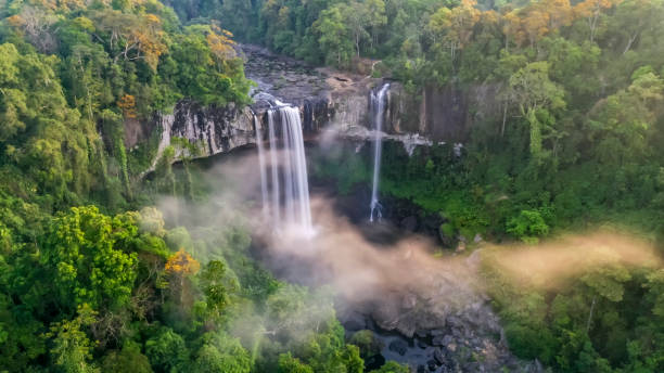 istock Beautiful waterfall K50 in forest central Vietnam 1326370586