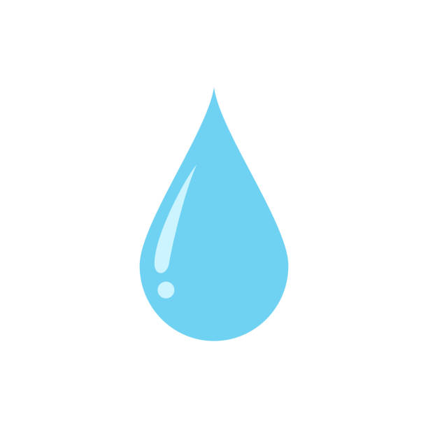Blue water drop on a white background. water, drop,liquid,rain,symbol,design,element,illustration teardrop stock illustrations