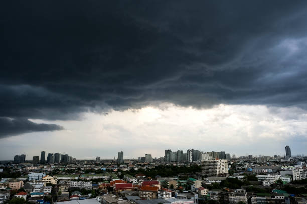istock Bangkok Storm clouds sky heavy rain In a modern city 1326379468