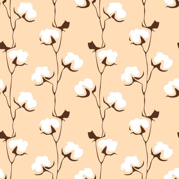 хлопок цветок бесшовные шаблон. абстрактная белая цветочная форма в стиле каракули. используется для свадебных приглашений, обоев, текстил - southwest usa floral pattern textile textured stock illustrations