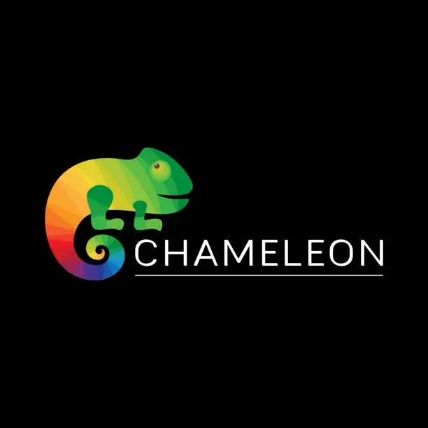 Vector illustration of Logo multicolored chameleon.