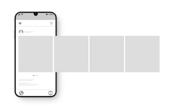 ภาพประกอบสต็อกที่เกี่ยวกับ “สมาร์ทโฟนที่มีโพสต์อินเทอร์เฟซภาพหมุนบนเครือข่ายสังคม แนวคิดการออกแบบโซเชียลมีเดีย ภาพ� - backgrounds icons”