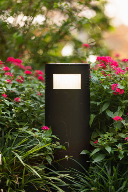 istock Lamp along a path in a public park 1326390661