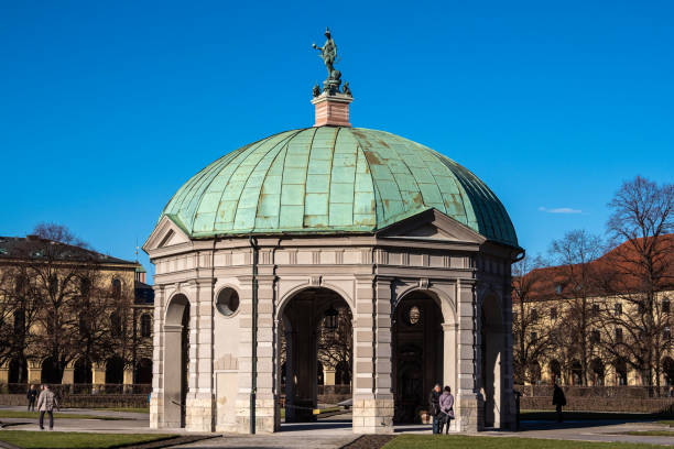 hofgarten park with dianatempel in munich, germany - diana pavilion imagens e fotografias de stock