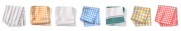 кухонное полотенце или вид на скатерть сверху, текстиль - towel hanging clothing vector stock illustrations
